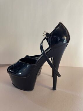 PLEASER Platform Pumps with Ankle Strap